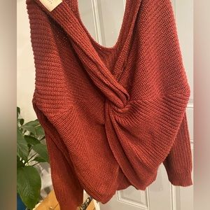 Low back off the shoulder sweater L
